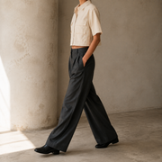 Soft Mark Crop Shirt in Apricot side view