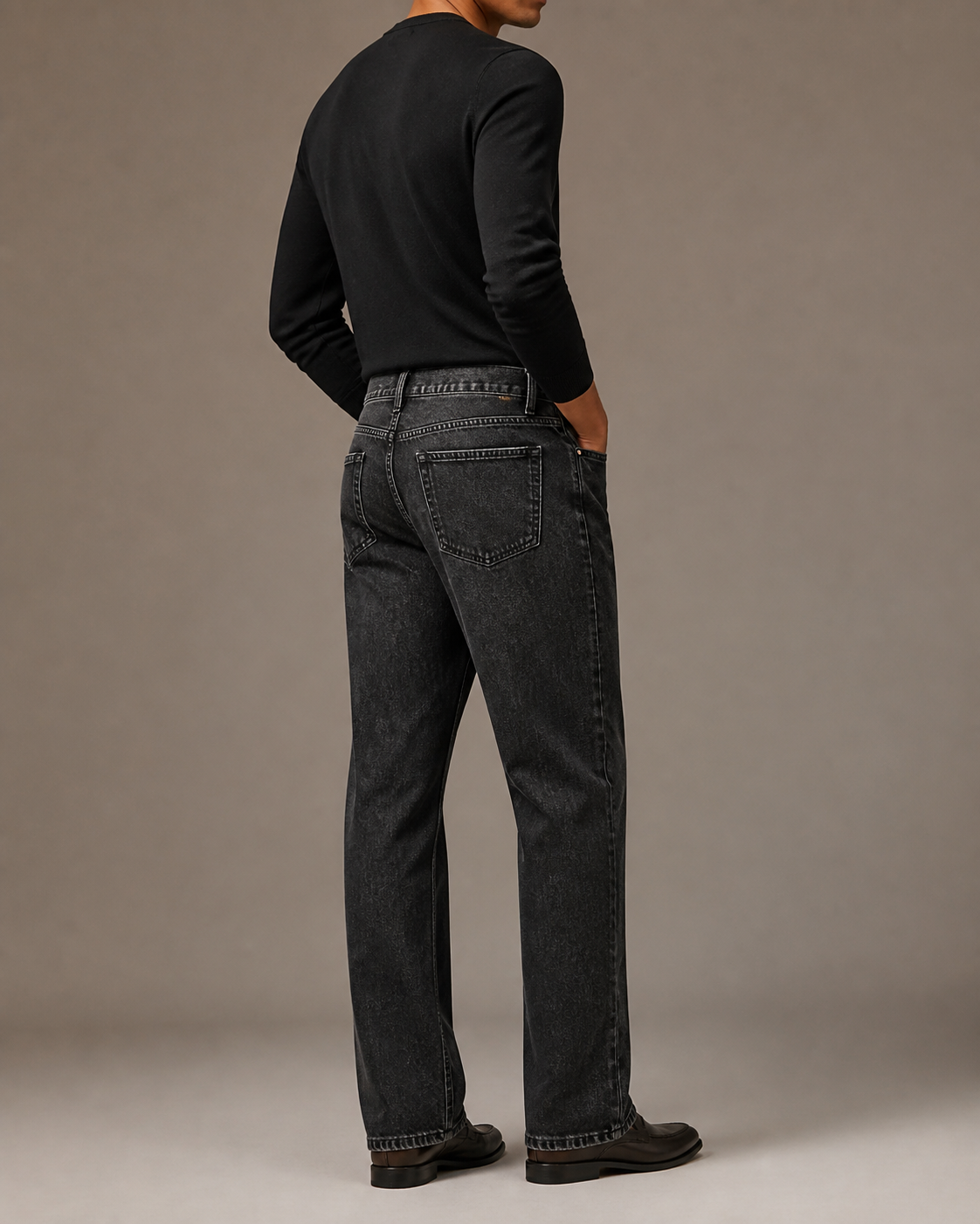 Still Straight Jeans in Black back angle