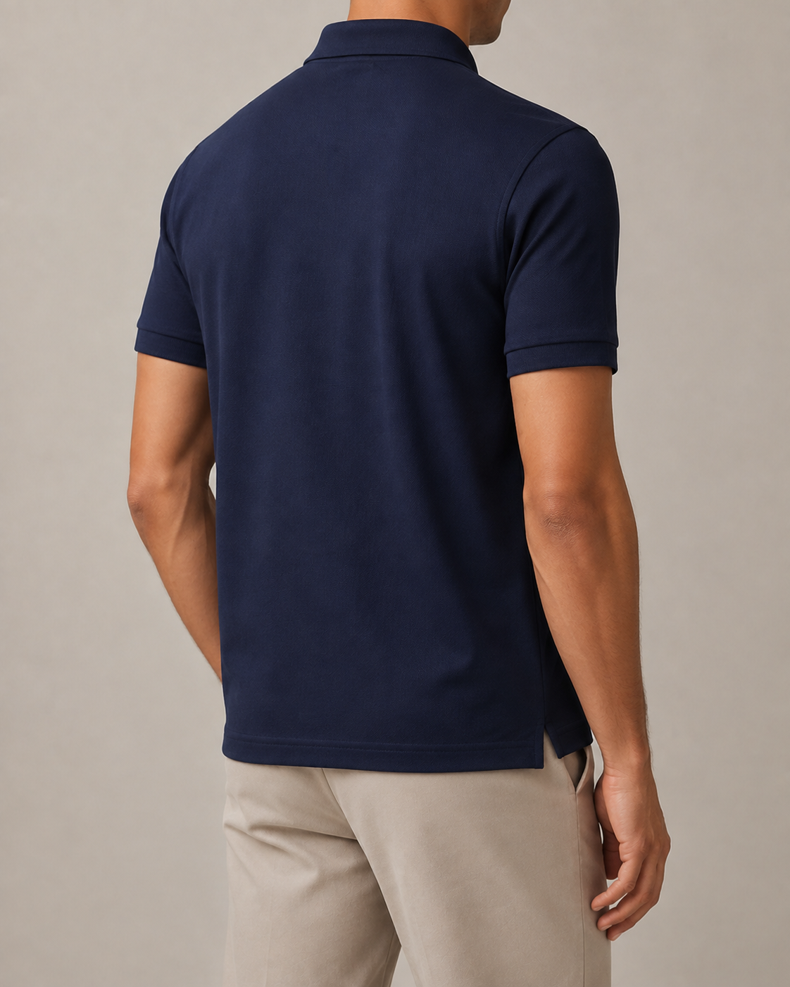 Meridian Pique Polo in Navy back