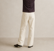 TELLS Adjustable Waist Wide-Leg Beige Trousers — cropped below face