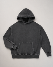 TELLS Afterglow Poster Hoodie in Black, plain front studio flat lay