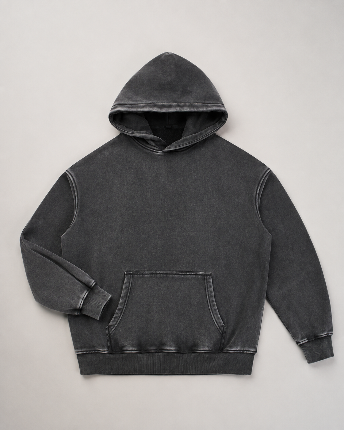 TELLS Afterglow Poster Hoodie in Black, plain front studio flat lay