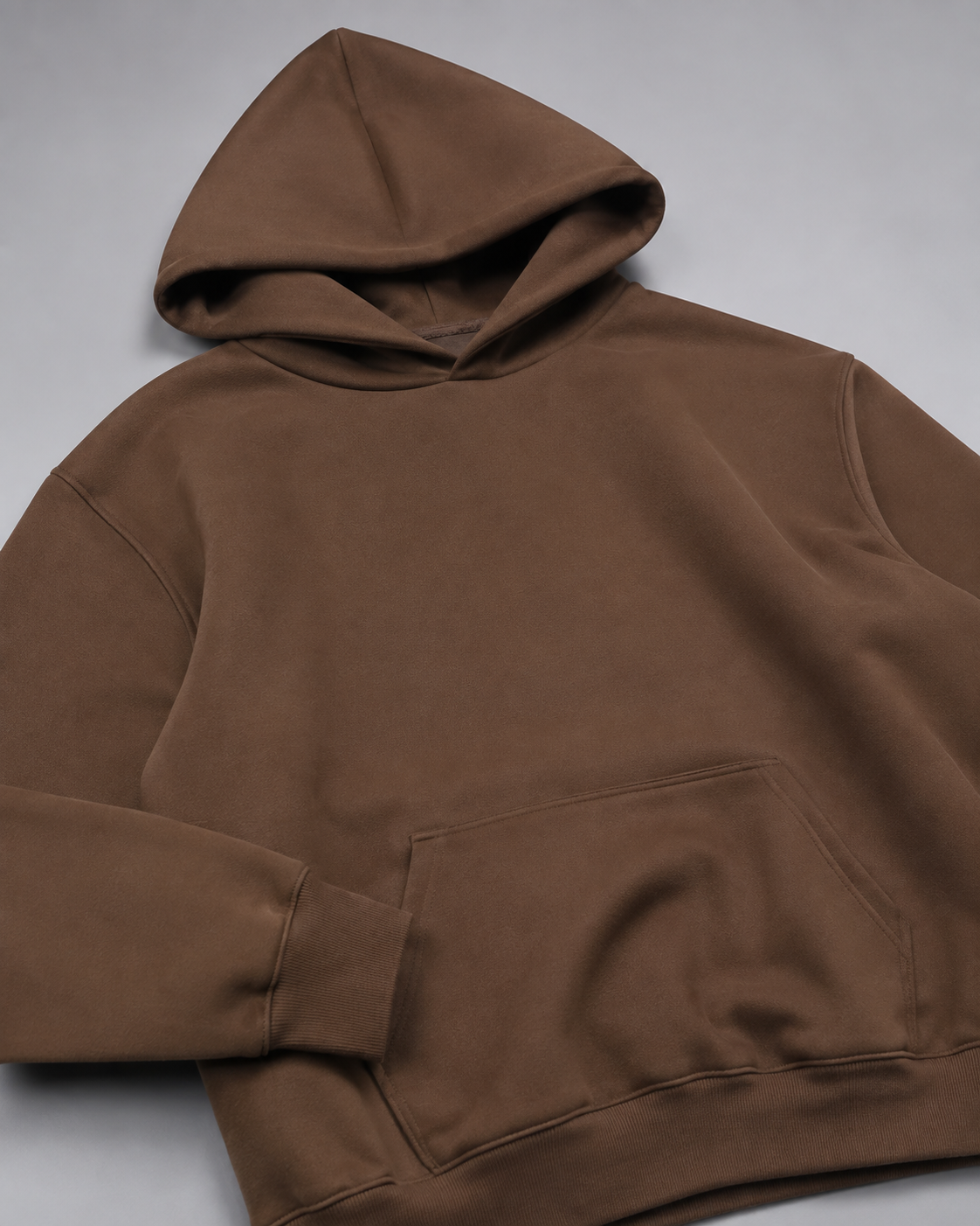 TELLS Still Coffee Hoodie, fabric and construction studio detail