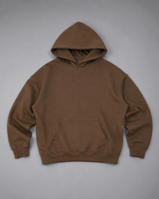 TELLS Still Coffee Hoodie, full garment studio flat lay