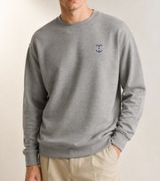 TELLS Signature Mark Gray Sweatshirt — cropped below face