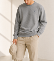 TELLS Signature Mark Gray Sweatshirt — cropped below face