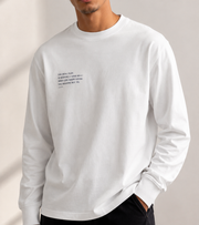 The Real Flex Heavyweight White Long Sleeve — cropped below face