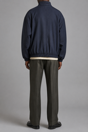 Transit Track Jacket in Navy Blue back view