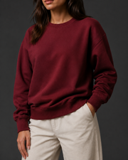 Still Crewneck Sweatshirt in Dull Red