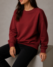 Still Crewneck Sweatshirt in Dull Red