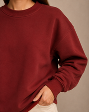 Still Crewneck Sweatshirt in Dull Red