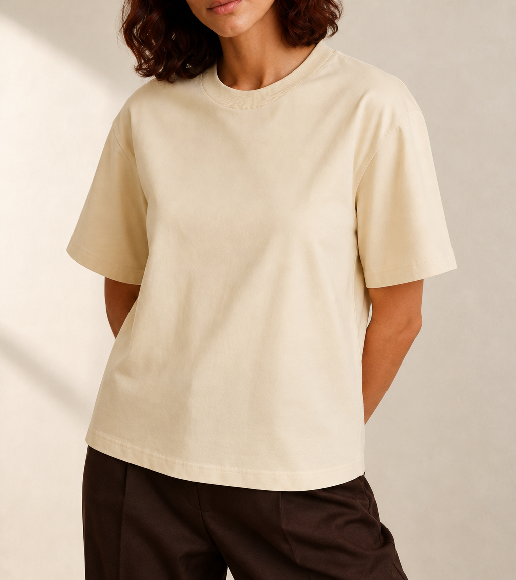 Studio Ease Boxy T-Shirt in Apricot