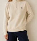 Contour Quarter-Zip Sweatshirt in Beige