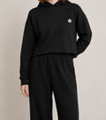 Soft Orbit Cropped Hoodie in Black