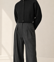 Women’s TELLS Cropped Black Jacket — cropped below face